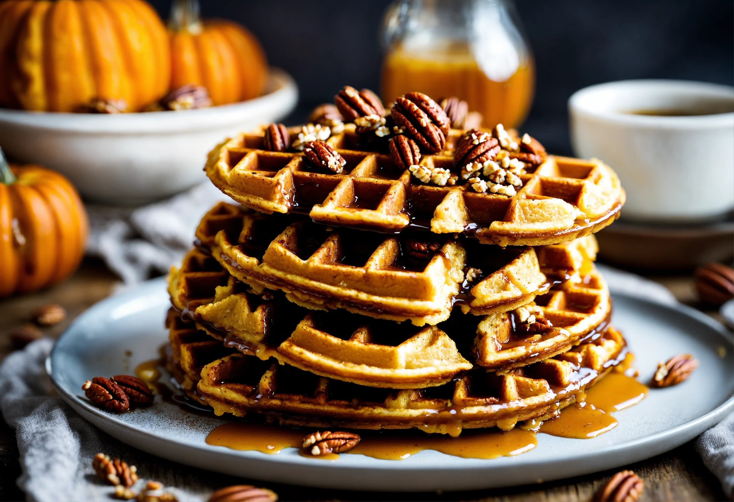 Pumpkin Pecan Waffles