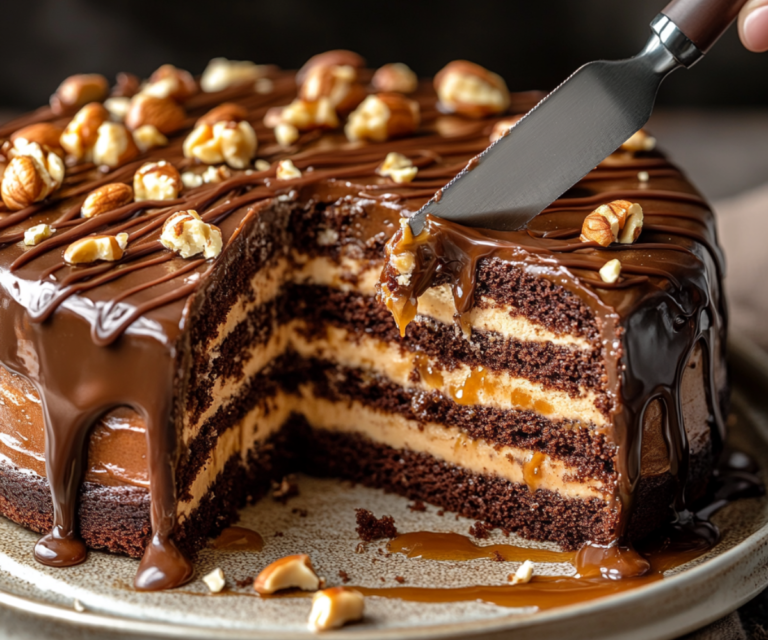 Chocolate Snickers Cake