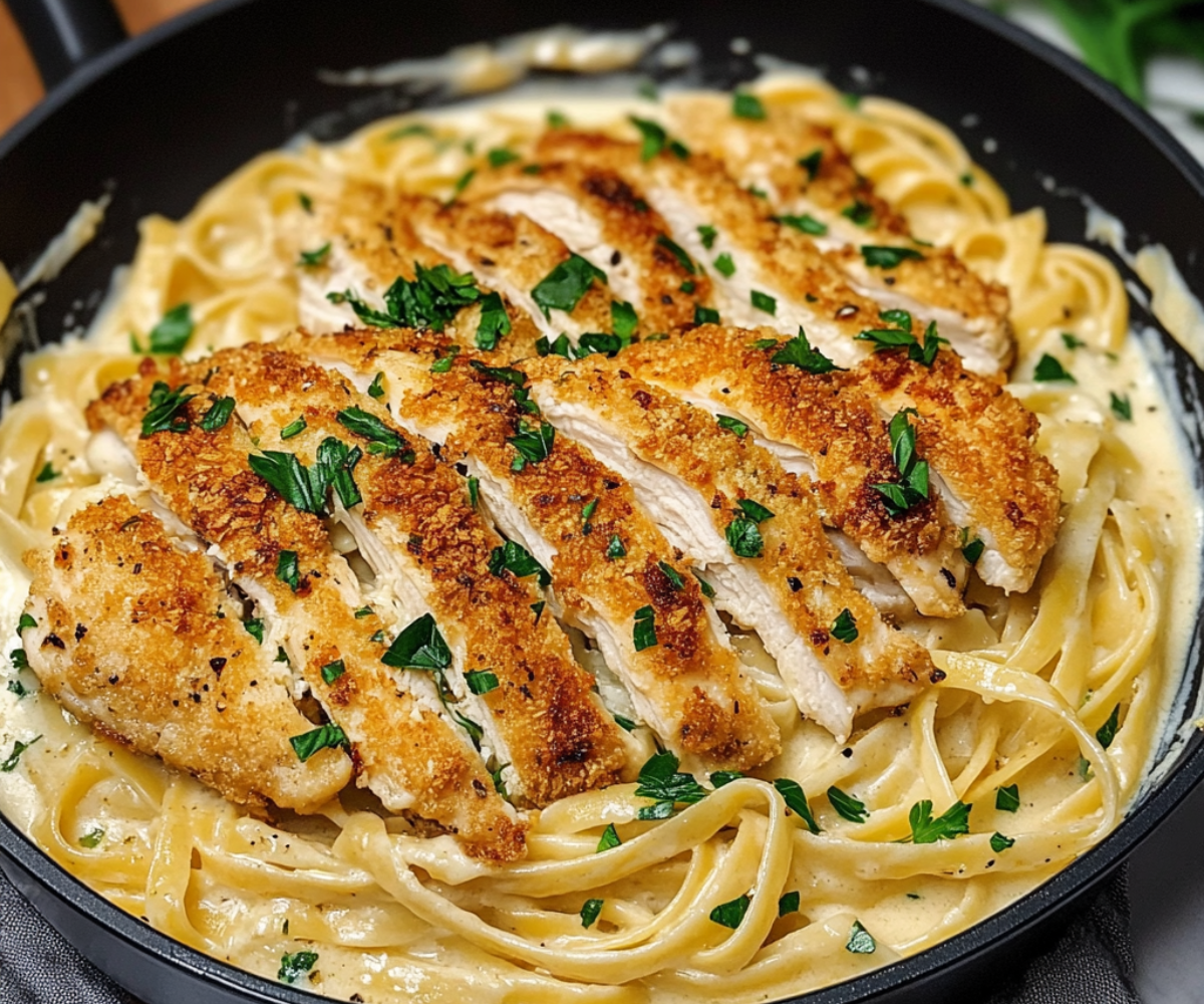 crispy-chicken-fettuccine-alfredo