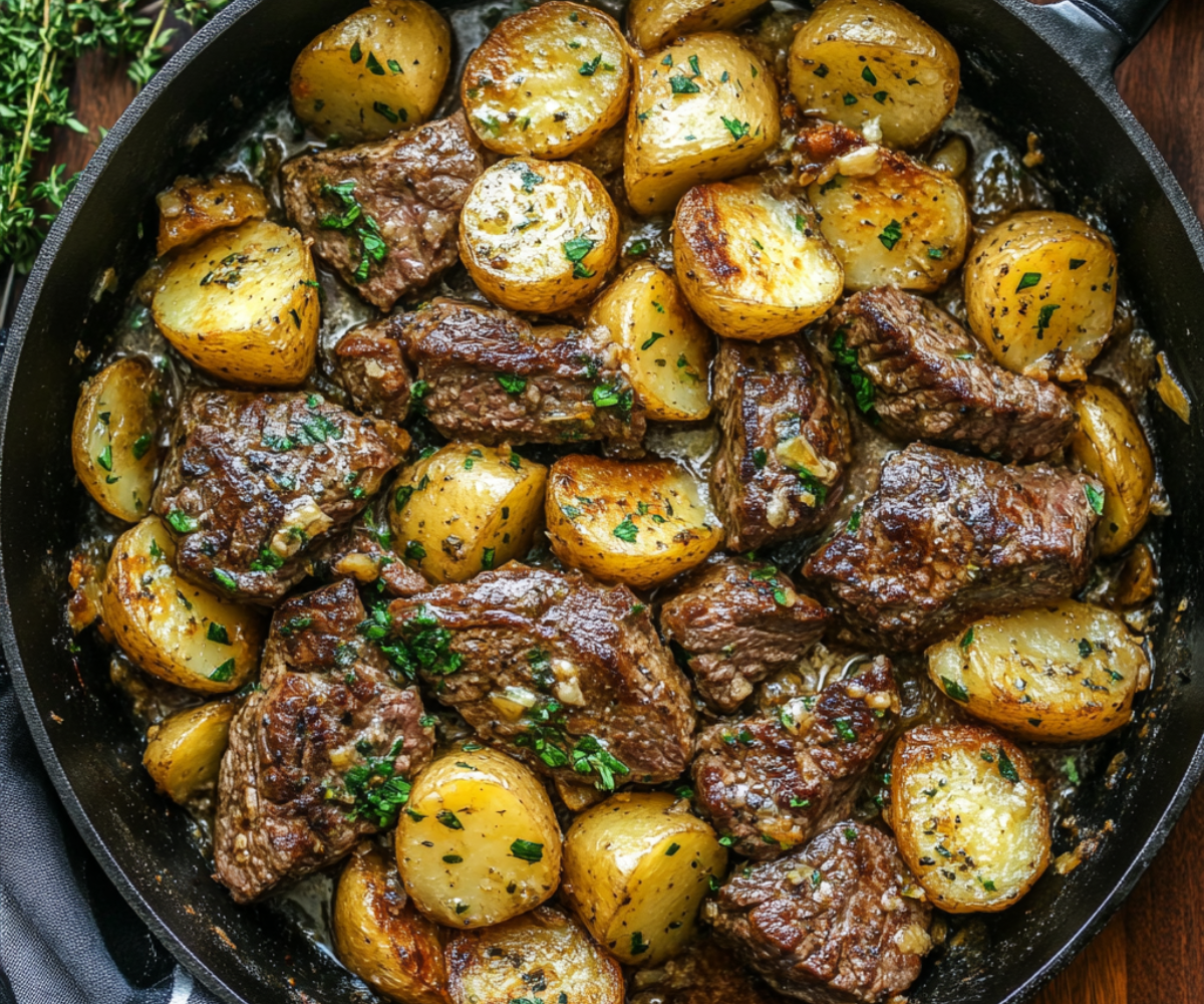 Garlic Butter Steak and Potatoes Skillet