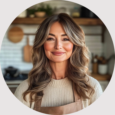 Girl standing in front of kitchen.