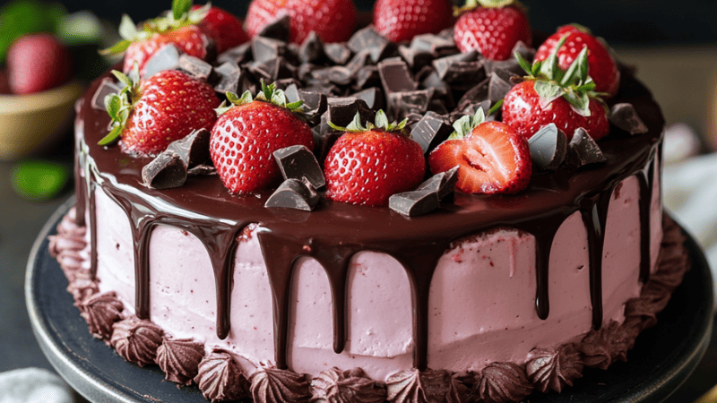 STRAWBERRY CHOCOLATE CAKE