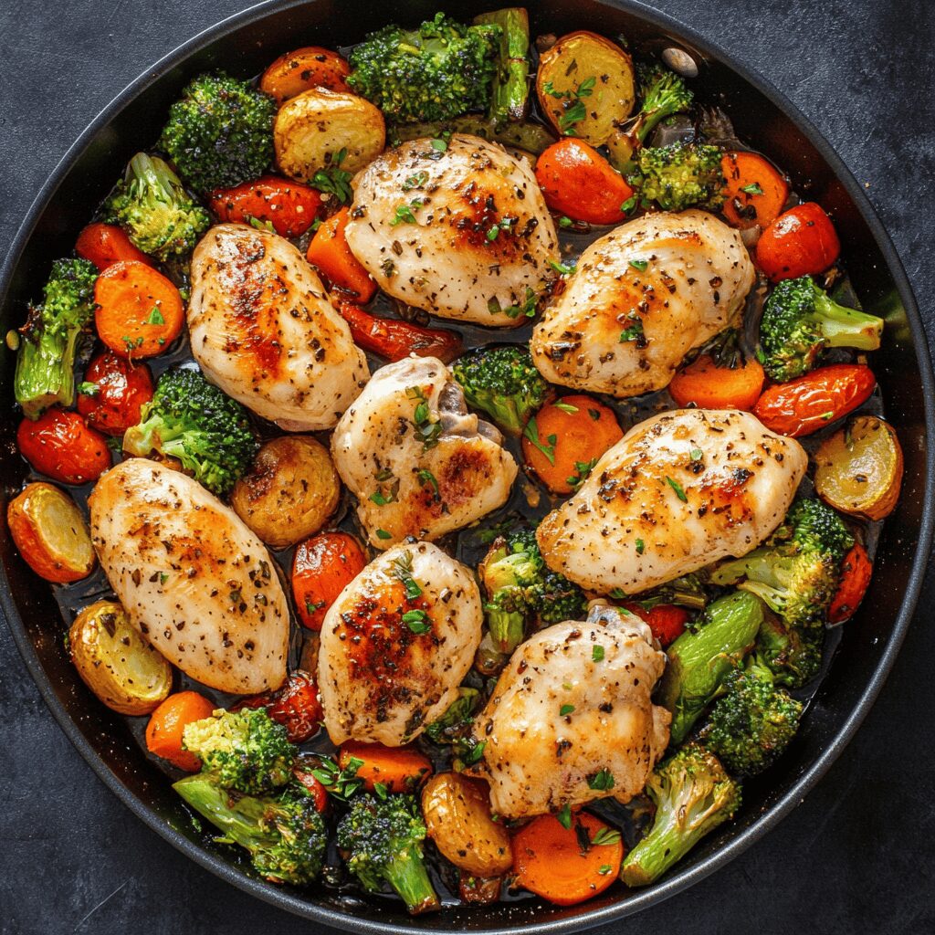 Easy one-pan chicken and veggies