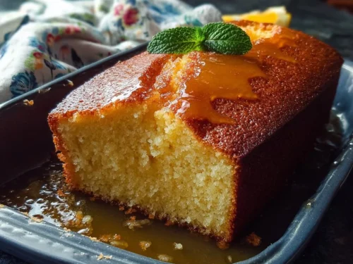 Delicious sliced Keto Butter Cake on a plate