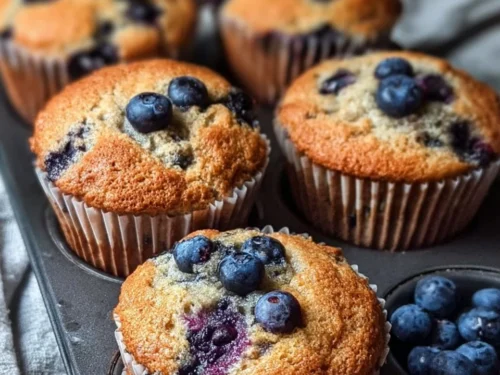 Keto Blueberry Muffins on a plate, perfect for a low-carb diet