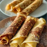 Delicious keto crepe rolls filled with cream and berries for a low-carb treat