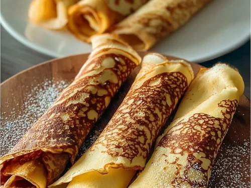 Delicious keto crepe rolls filled with cream and berries for a low-carb treat