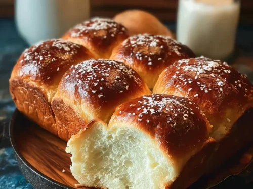 Keto Pull-Apart Milk Bread served on a wooden table