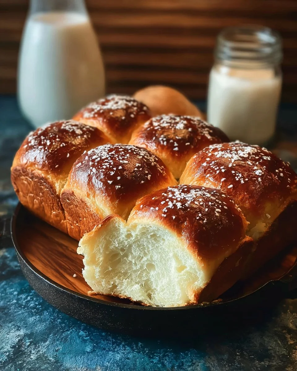 Keto Pull-Apart Milk Bread served on a wooden table