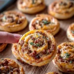 Keto Sausage Cream Cheese Pinwheels ready to serve on a platter