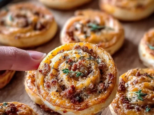 Keto Sausage Cream Cheese Pinwheels ready to serve on a platter