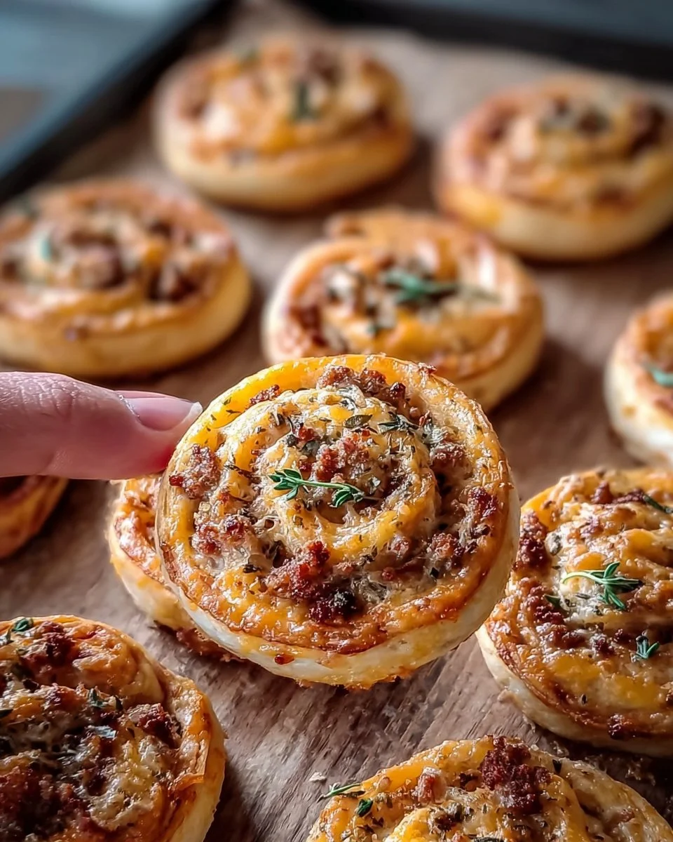 Keto Sausage Cream Cheese Pinwheels ready to serve on a platter
