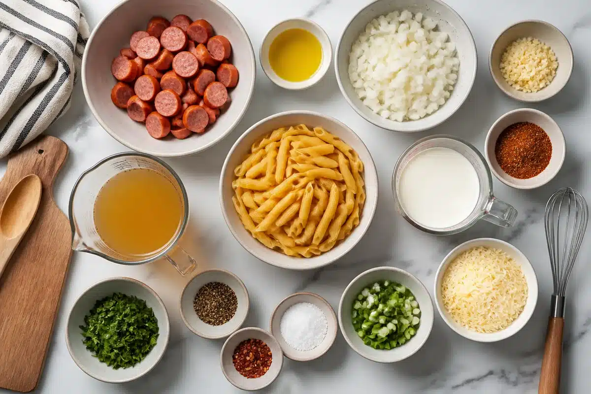 5 Easy Steps to One-Pot Creamy Spicy Cajun Sausage Pasta