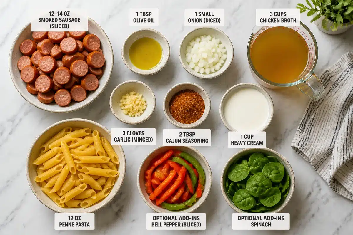 7 Easy Steps to Make One-Pot Creamy Spicy Cajun Sausage Pasta