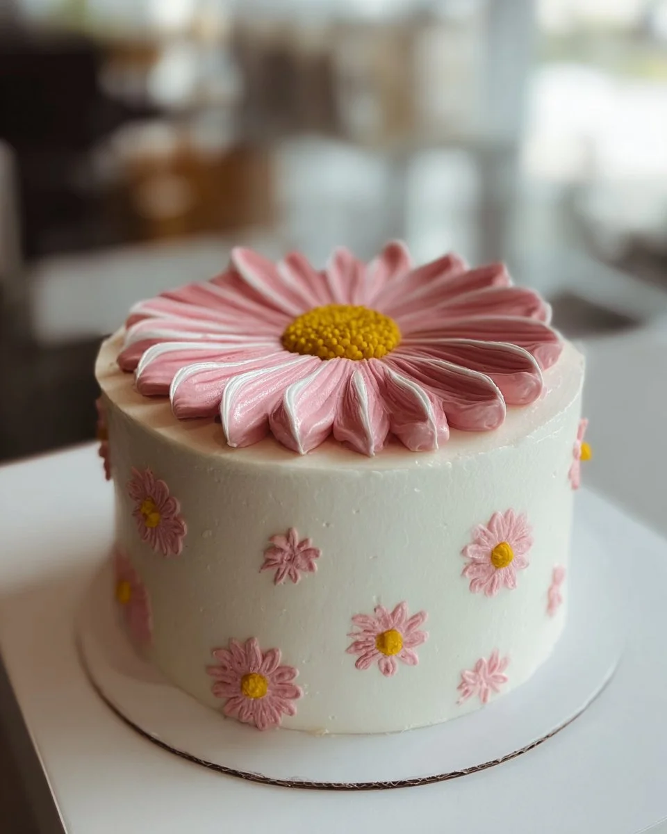 Minimalist decorated children's cake with clean icing for birthdays