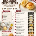 Freshly baked Brazilian Cheese Bread with cheesy goodness served on a plate