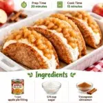 Delicious apple pie cheesecake tacos served with whipped cream.