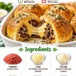 Garlic Parmesan Cheeseburger Bombs baked to perfection
